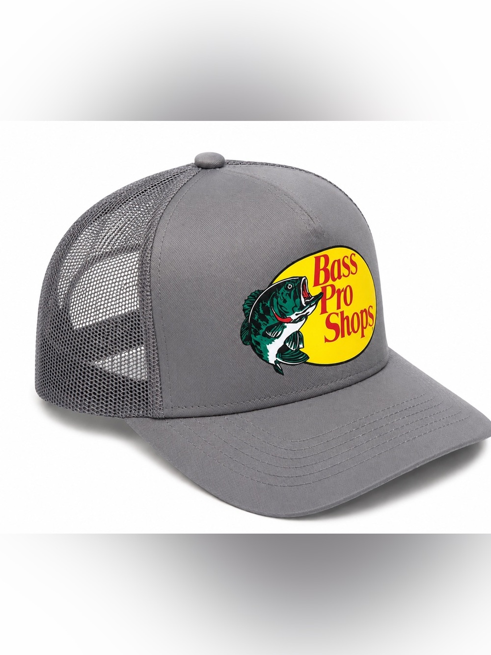 NWOT Style Bass Pro Shops Gray Mesh Trucker Snapback Hat Cap Unisex